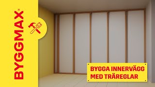 Bygga innervägg med träreglar [upl. by Aiyotal]