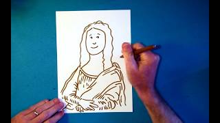 How to draw MONA LISA for kids [upl. by Faden370]