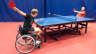 Wheelchair Table Tennis ft Pro Player [upl. by Aerdnahc496]