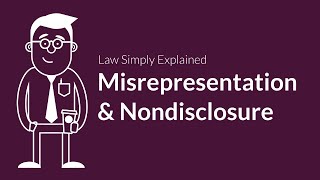 Misrepresentation and Nondisclosure  Contracts  Defenses amp Excuses [upl. by Otsuj407]