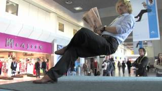 Guerilla Marketing  KLM Economy Comfort Product with Ramana at Manchester Airport [upl. by Adlen959]