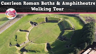 CAERLEON ROMAN BATHS amp AMPHITHEATRE WALES  Walking Tour  Pinned on Places [upl. by Ahsiket645]