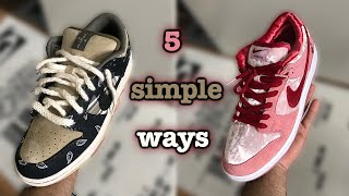 HOW TO LACE YOUR NIKE DUNK LOW 5 SIMPLE WAYS [upl. by Nosneh]