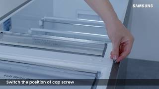 How to reverse a Samsung Refrigerator Door  Samsung UK [upl. by Sapers]