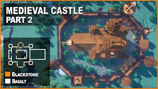 Minecraft How to build a Blackstone Medieval Castle Part 2  Tutorial [upl. by Arrac]