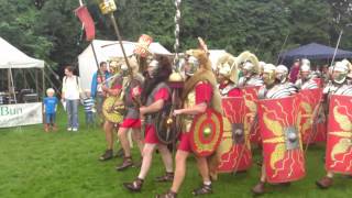 Roman Reenactment at the Amphitheatre in Caerleon Marching In [upl. by Anatolio342]