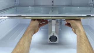 Samsung refrigerator glass shelf removal for cleaning Model RF31FME [upl. by Ennagrom]