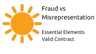 Fraud vs Misrepresentation  Other Essential Elements of a Valid Contract  CA CPT  CS amp CMA [upl. by Orsini670]