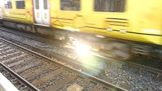 Merseyrail 507 009 making arcs at Birkdale station [upl. by Anayhd]