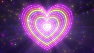 Spinning Neon Love Heart Shapes Glow and Abstract Romantic Valentine 4K Motion Background for Edits [upl. by Immak]