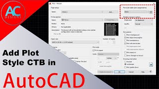 How to Add Plot Style CTB file in AutoCAD  AutoCAD Tutorial  Tips and Tricks [upl. by Acinor]