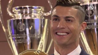 Cristiano Ronaldo receives his fourth Ballon dOr [upl. by Berlin868]